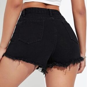 Women's XS Black High Rise Cut off Short shorts ripped Distressed great pre owne